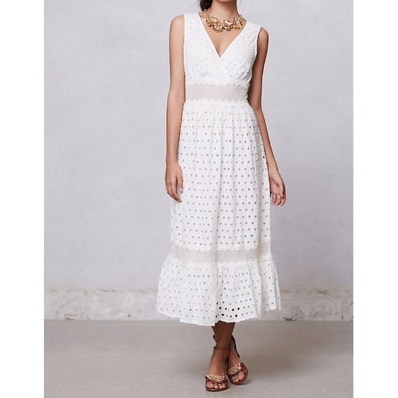 Anthropologie Dresses & Skirts - Anthropologie Leifnotes White Mallorca Midi Dress